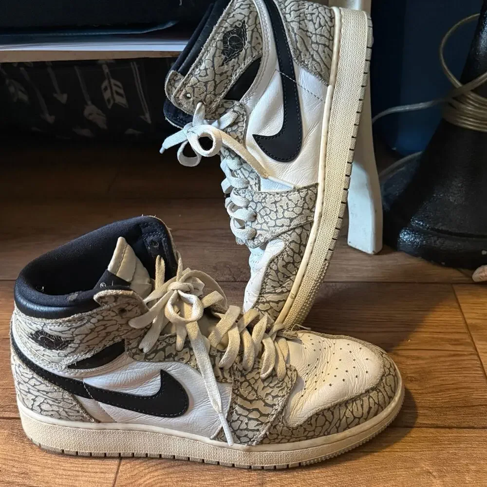 Nike Air Jordan 1 Retro High OG White Cement GS 7Y FD1437-052 w/ Box
